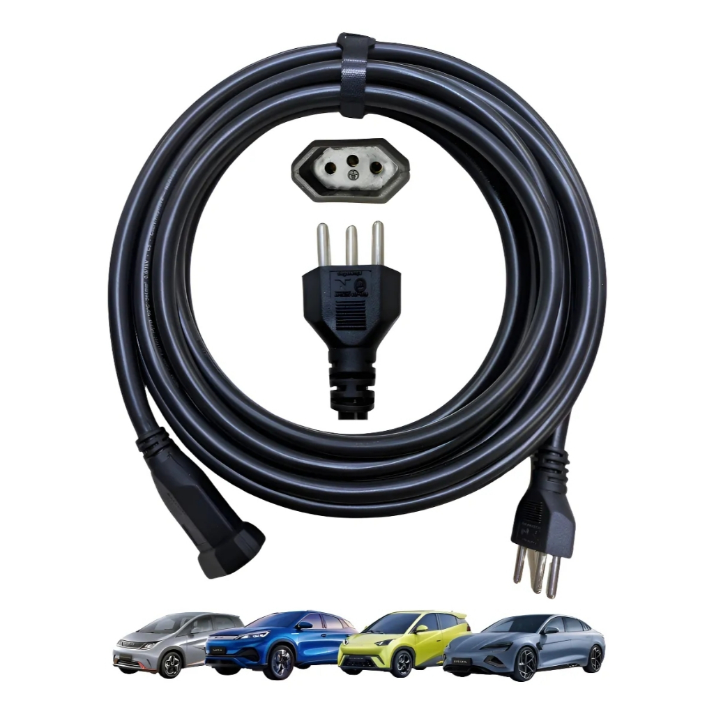 Extensão Carregador Veicular 5m 20a 4mm Byd Gwm Dolphin Mini Taysla Feyree 3.5kw Profissional