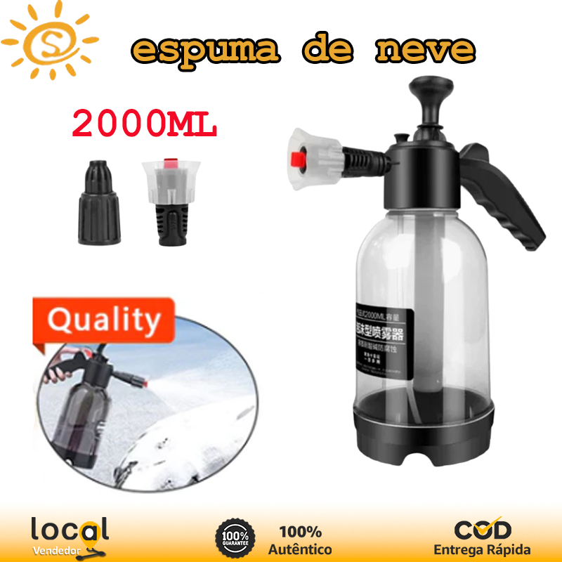 Pulverizador De Espuma Para Lavagem De Carro, Portátil, Spray Jardinagem, Pressão De Ar, Pote Manual 2L