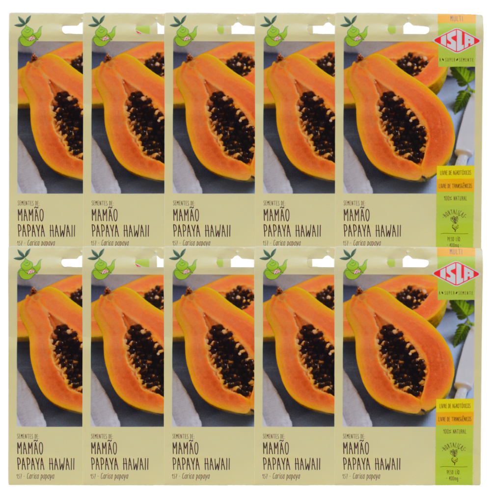Kit Sementes Mamão Papaya Hawaii 400mg Isla Linha Multi Plantio