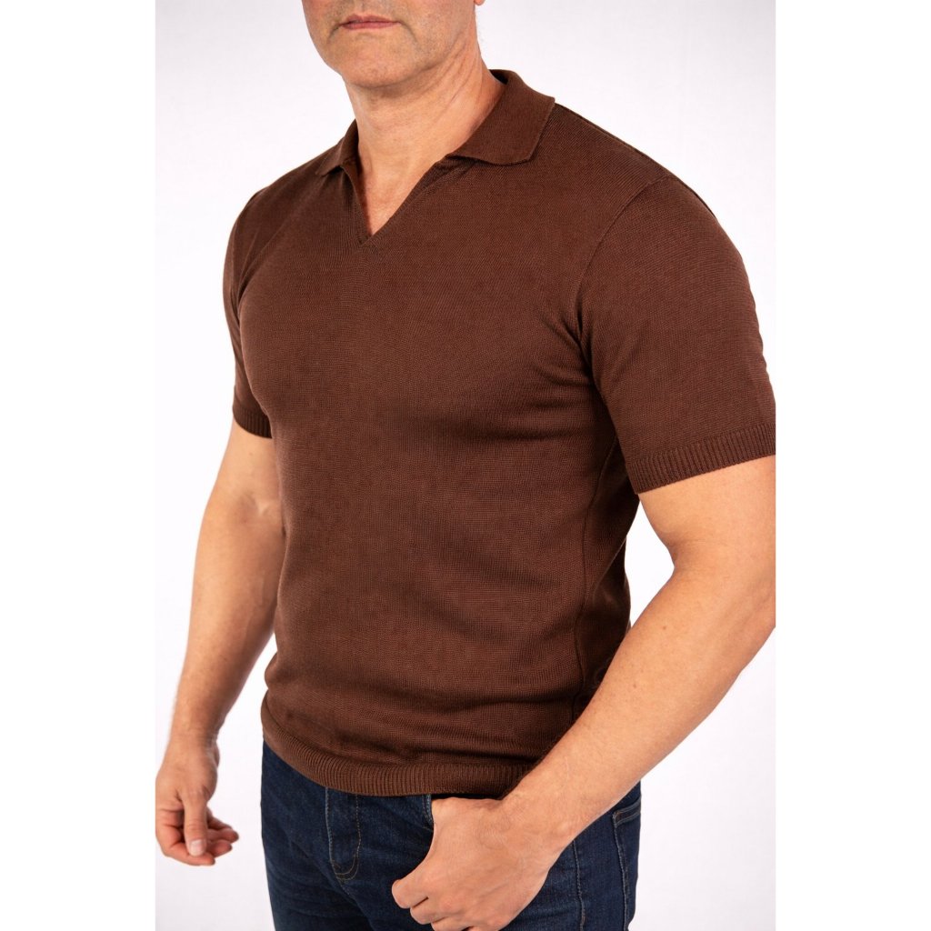 Camisa Gola Polo Masculina em Tricot Tendência Verão 2026 Old Money Elegante