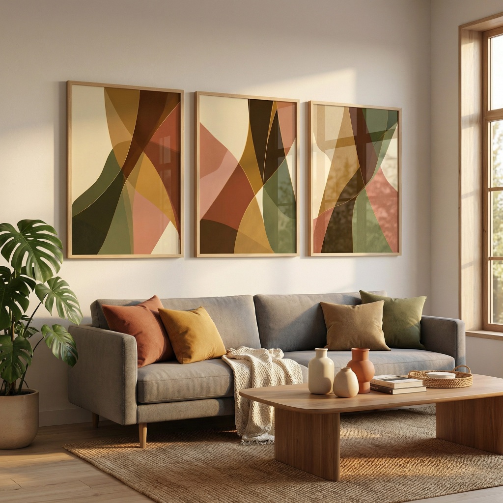 Quadro Brasilidades Kit 3 Quadros Decorativos Com Moldura Quadros Modernos Para Sala Formas E Cores