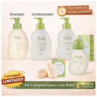 Kit Mamãe e Bebê Natura - 5 Itens (Colônia/ Sabonete em barra 2 unid / Shamp/Cond e Hidratante)