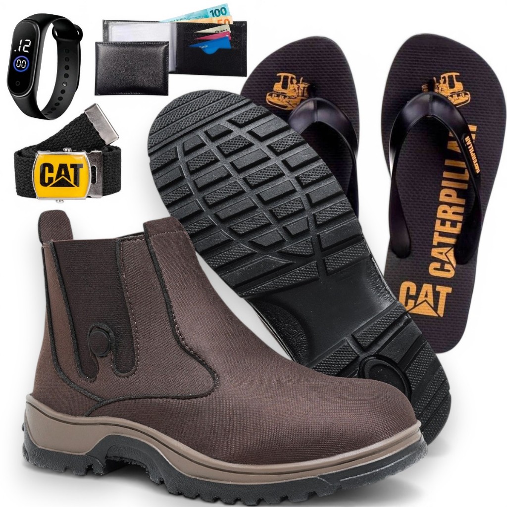 Kit 5 em 1 Bota Botina Masculina Calce Fácil Super Promoção Lançamento Promoção + Acessórios