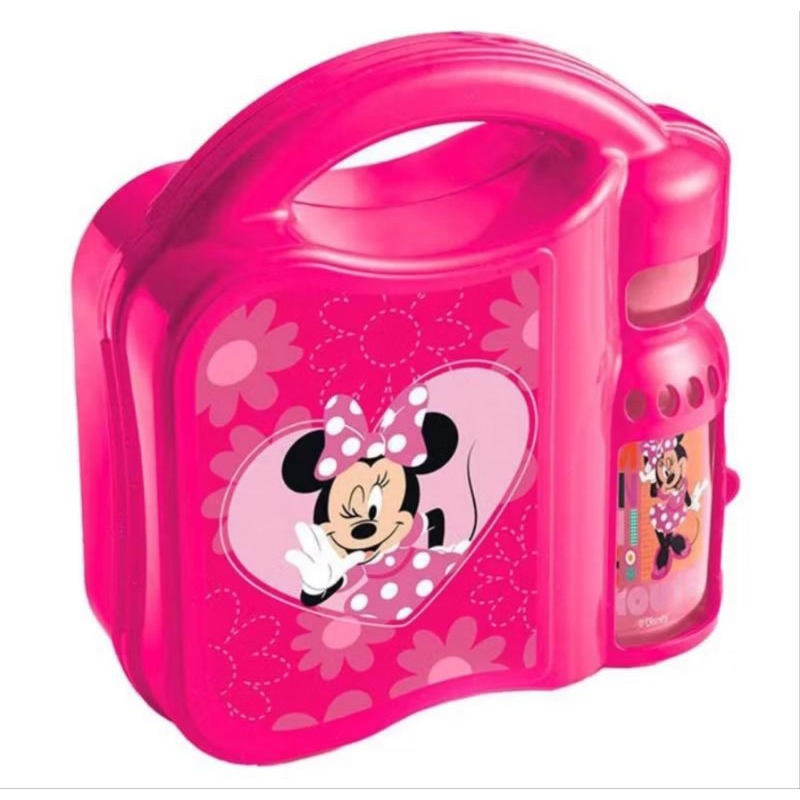 Lancheira Disney com garrafa - Minnie e Mickey