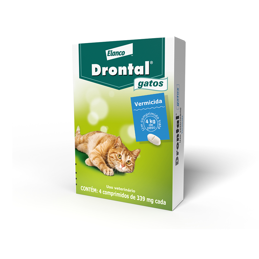 Vermífugo para Gatos até 4kg  Drontal para Gatos com 4 comprimidos