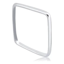 Aliança ou Anel Avulsa Quadrada 2mm Prateada Aço Inoxidável Moderno Avulsa