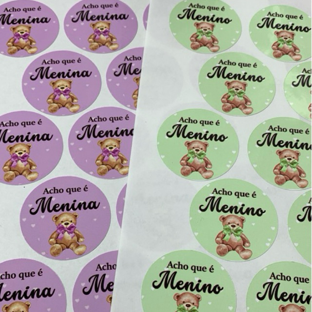 Adesivos Rótulo Lembrancinha Infantil Chá de Bebê/ Revelação/ Batizado - Personalizado