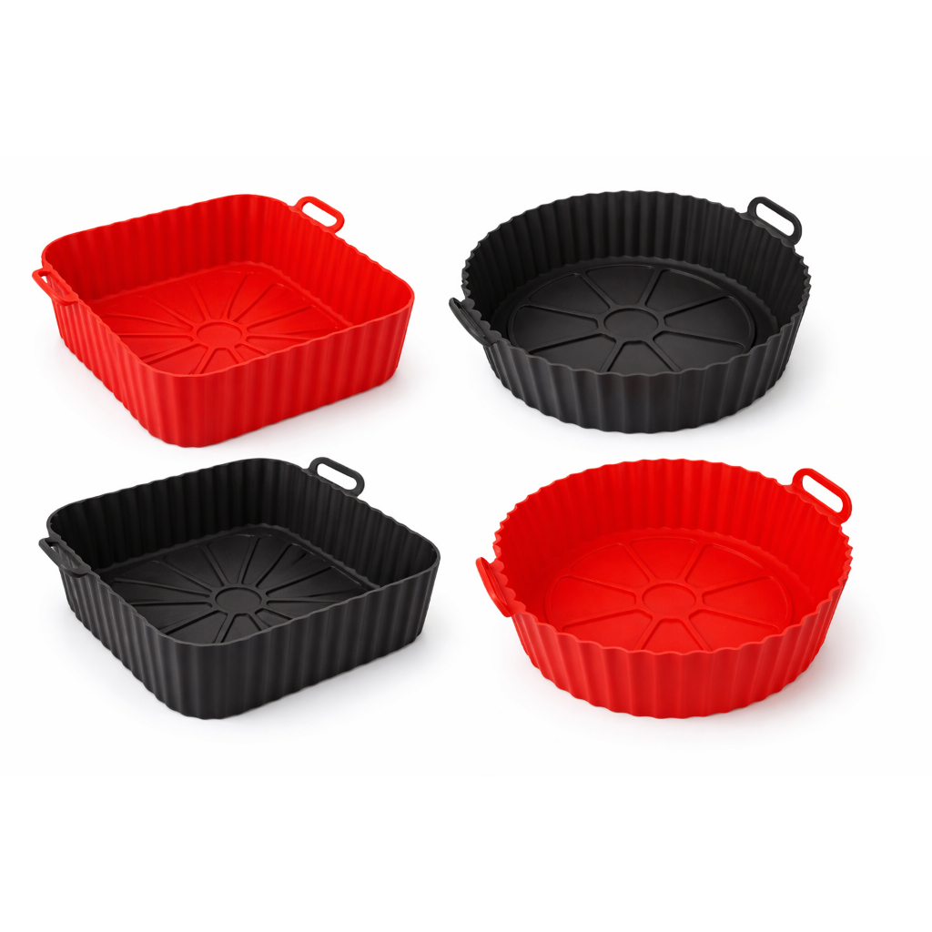 Forma Air Fryer Silicone Não Gruda Reutilizável Fácil Limpeza Resistente Alta Temperatura