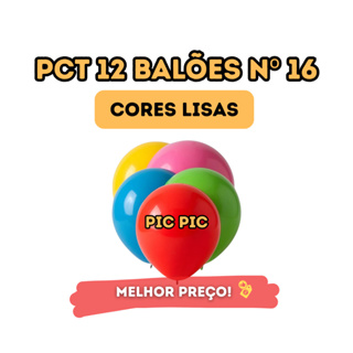 Balão Pic Pic N°16 Cores Lisas 12un Para Arco Desconstruído Festa Decoração em Oferta na Shopee