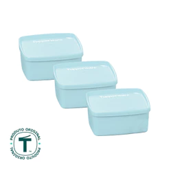 Kit 3 Potes Herméticos Tupperware Jeitosinho Aquamarine 400ml