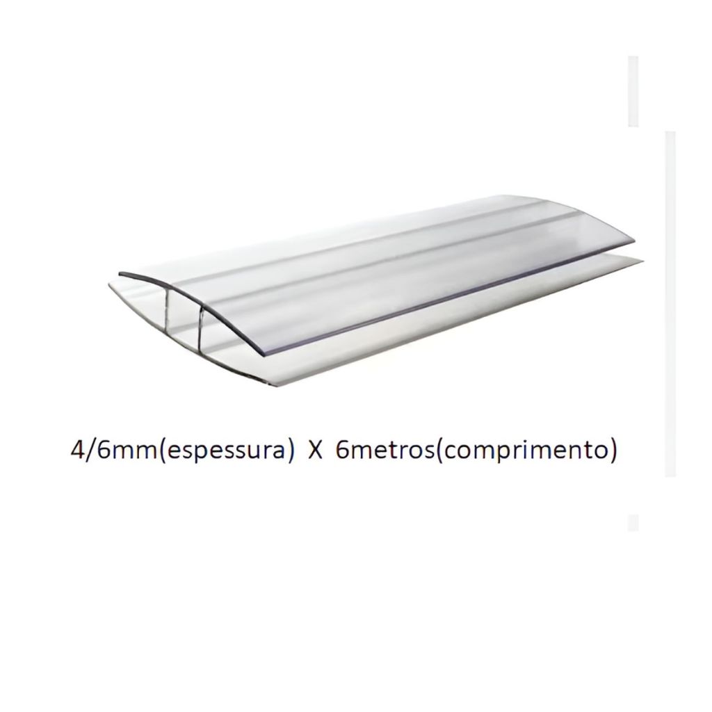 PERFIL H DE EMENDA P/ POLICARBONATO 4/6mm x 6 metros