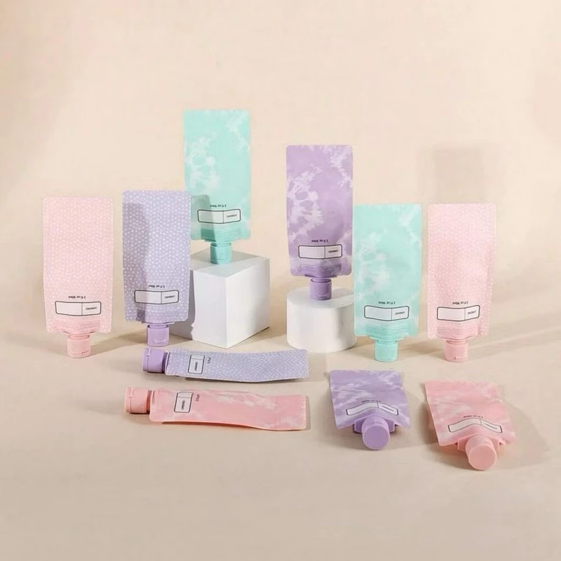 Kit 3/6 Peças de 90/100ML Bolsa Para Viagem Com flip Colorido e Transparente