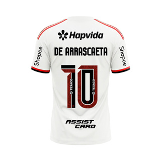 Manto Flamengo Jogo 1 Branco Masculina Adidas 2026 - C/ Kit Patrocínio - De Arrascaeta 10 em Oferta na Shopee