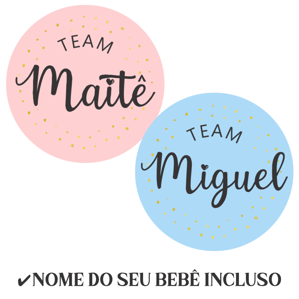 Kit 60 a 180 Tag Adesivo Personalizado Chá Revelação Rosa e Azul | Etiqueta Lembrancinha Festa