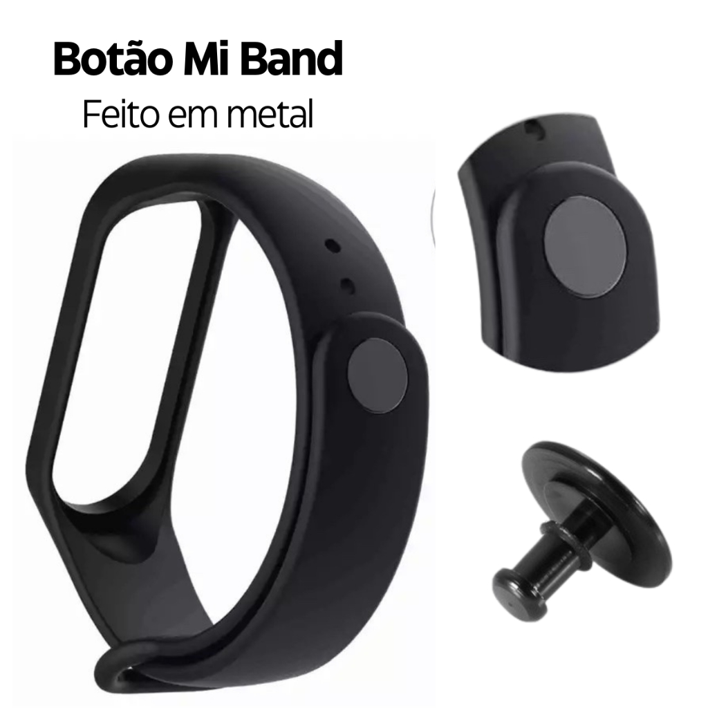 Botão Mi Band Metal Pino Trava para Xiaomi Mi Band 3 4 5 6 7 8 9