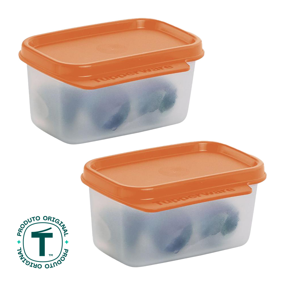 Kit com 2 Potes Herméticos Tupperware Basic Line Transparente 160ml