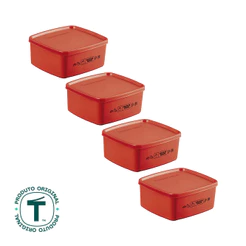 Kit com 4 Potes Herméticos Tupperware Jeitosinho Molho de Tomate 400ml