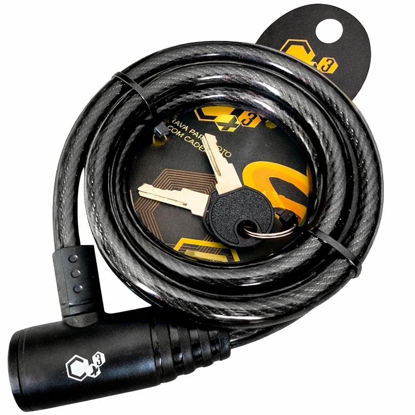 Corrente Cadeado 12x150 Para Moto Bicicleta Bike Segurança Estepe Trava Anti Furto Cabo De Aço