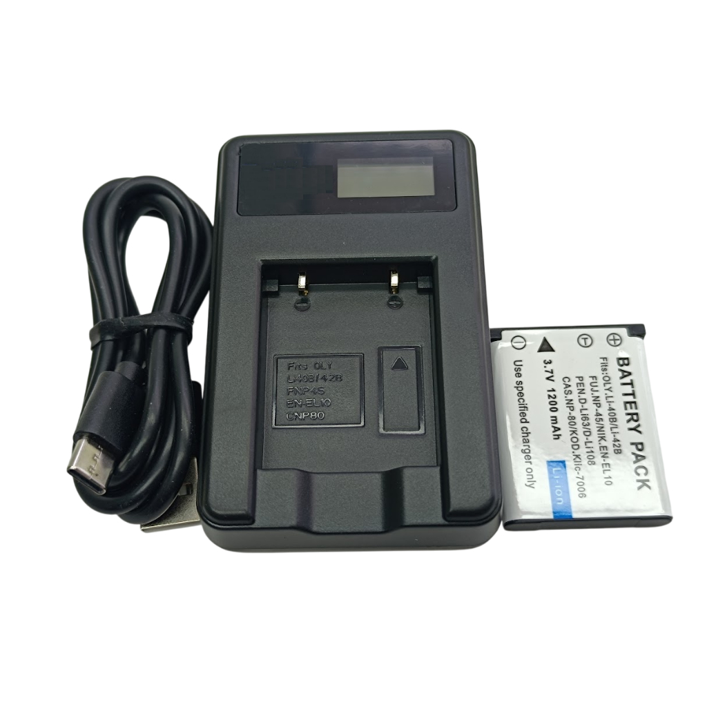 Carregador + Bateria Np-45  Z33 Z33WP Z35 Z37 Z38 Z70 Z71 Z81 Z80 Z90 En-el10 NP-45a D.LI63 D.LI108