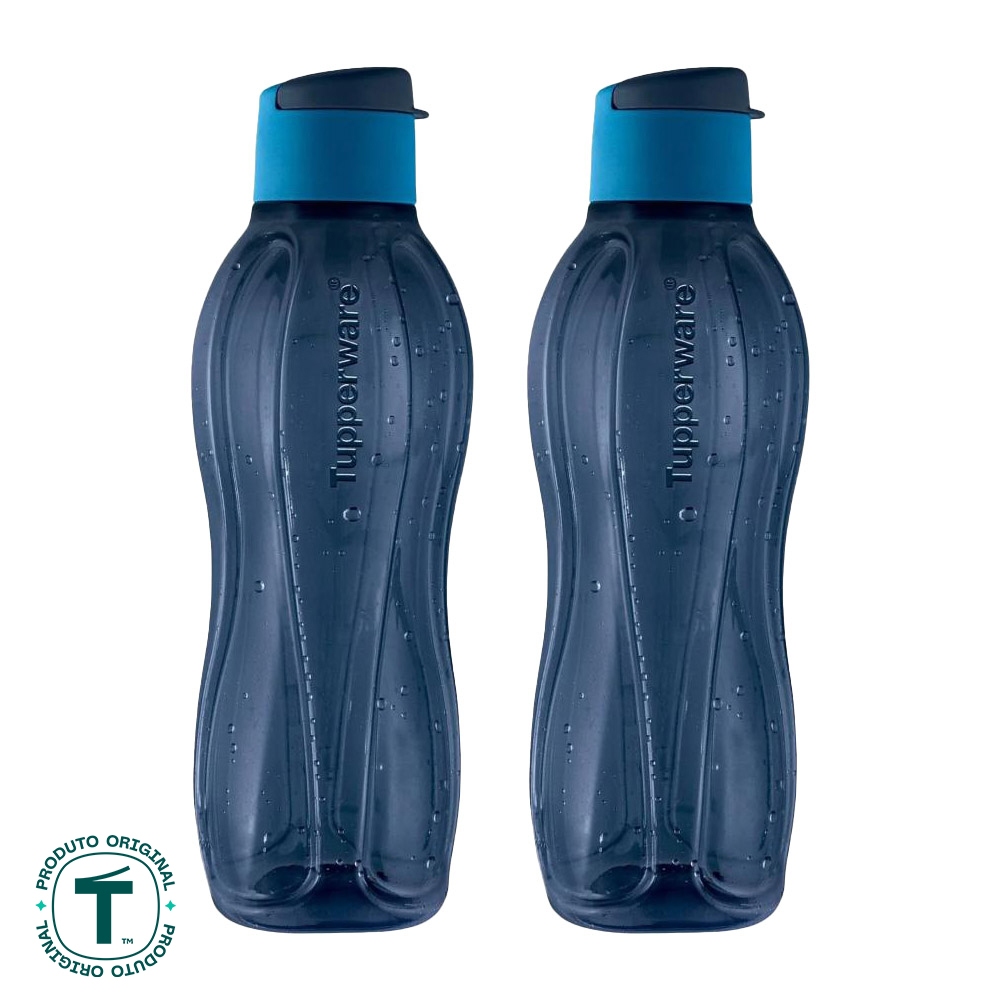 Kit com 2 Garrafas de Água Tupperware Eco Tupper Azul 1L