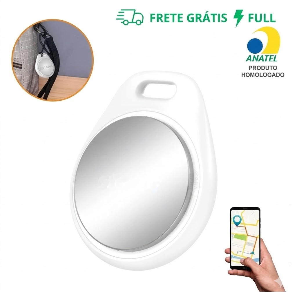 Rastreador Smart Tag GPS Localizador Bluetooth Agold TCD-06 Anti Perda Compatível Apple Find My iOS