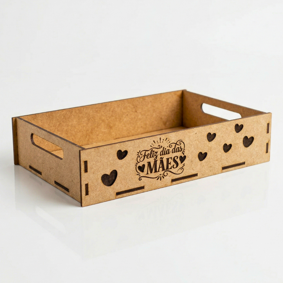 Kit Caixa Bandeja Cesta Mdf Cru 10x15 Dia Das Maes Cesta Presentes Lembrancinhas Doces