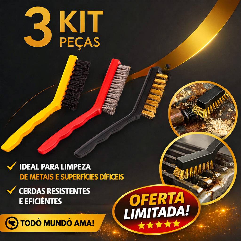 Kit 3 Un Escova De Aço Para Limpeza Multiuso Fogão Moto Forno Grelha Fogão Aço Latão Cobre Nylon