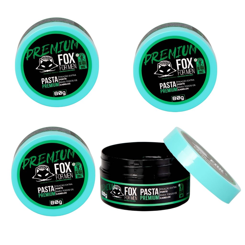 PASTA MODELADORA PREMIUM FOX FOR MEN 80GR - EFEITO BRILHO MOLHADO