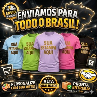 Camiseta Personalizada Logo Frase Uniforme  100% Algodão em Oferta na Shopee