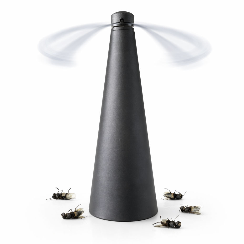 Ventilador Repelente Portátil Espanta Mosca Mosquito Alimento Mesa Cozinha Churrasco 2 Pilhas AA