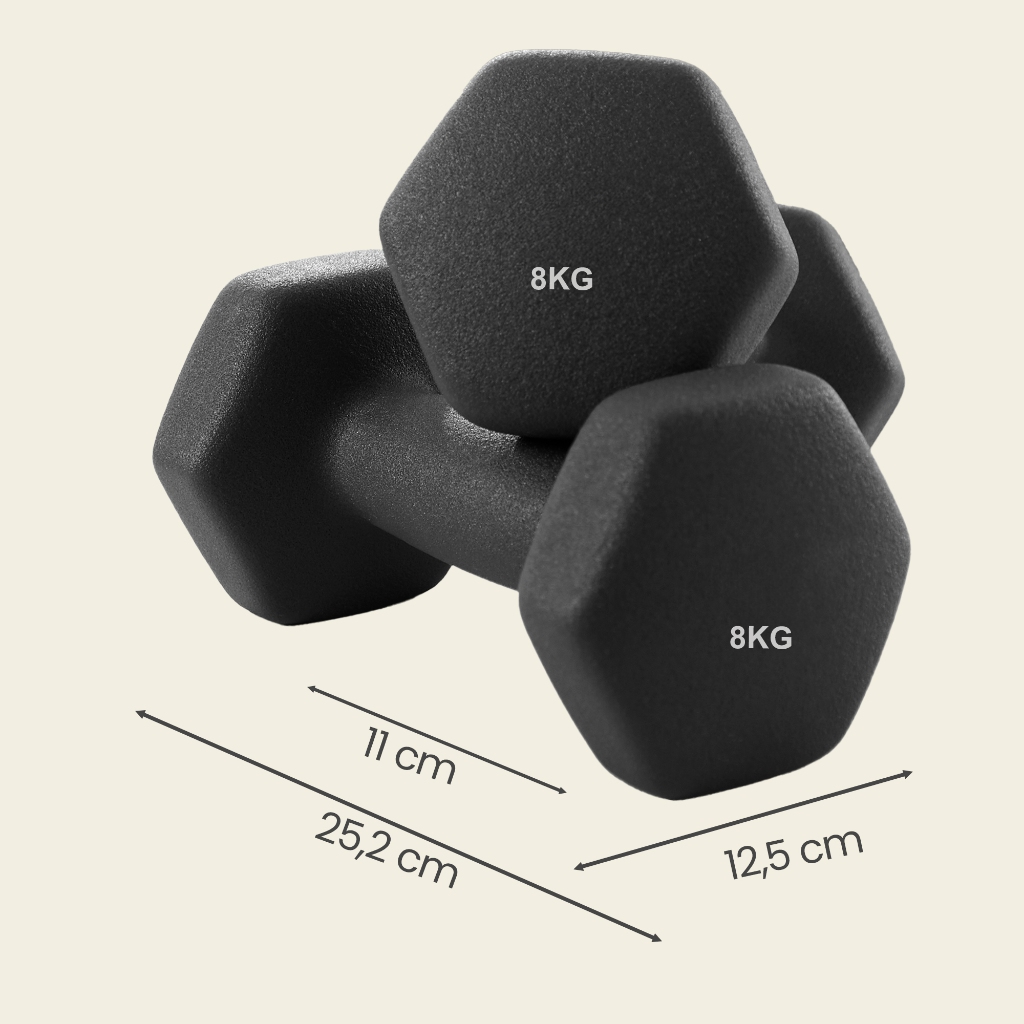 SONGMICS Par de Halteres Hexagonais, 2 x 8 kg, Pesos com Revestimento em Neoprene, Exercícios em Casa, Treinamento Fitne · foto 2