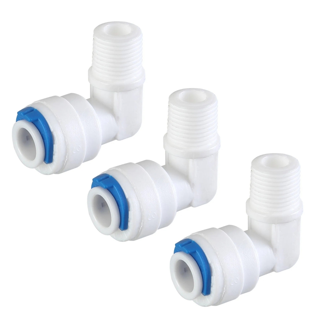 Kit 3 Conectores Cotovelo Engate Rápido Mangueira 1/4 para Rosca 1/8 - Filtro Purificador Jardinagem em Oferta na Shopee