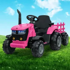 Trator Elétrico Infantil 12v Com Controle Remoto Carretinha Luz LED Som Música Presente Criança Zippy Toys