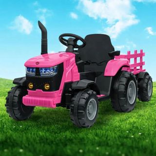 Trator Elétrico Infantil 12v Com Controle Remoto Carretinha Luz LED Som Música Presente Criança Zippy Toys