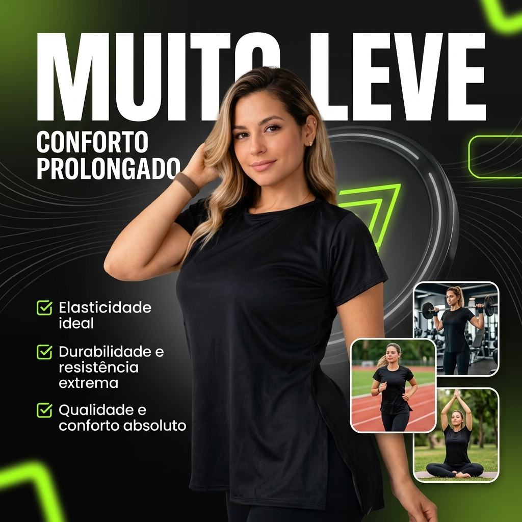 Detalhes do Kit 5 Blusas Feminina Academia Dry Fit Camisa Musculação Treino camiseta tapa bum bum