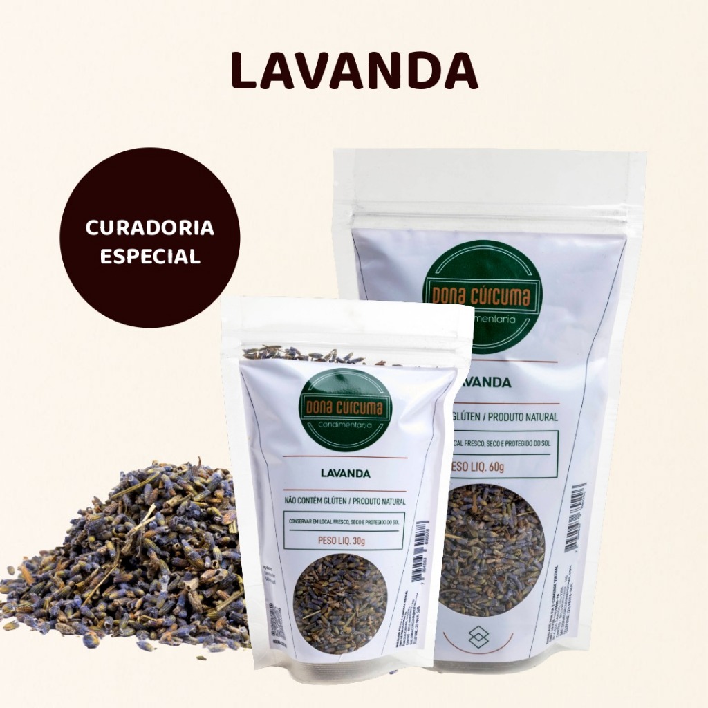 Lavanda Flores Desidratadas para Chá e Infusão | 100% Natural | Dona Cúrcuma