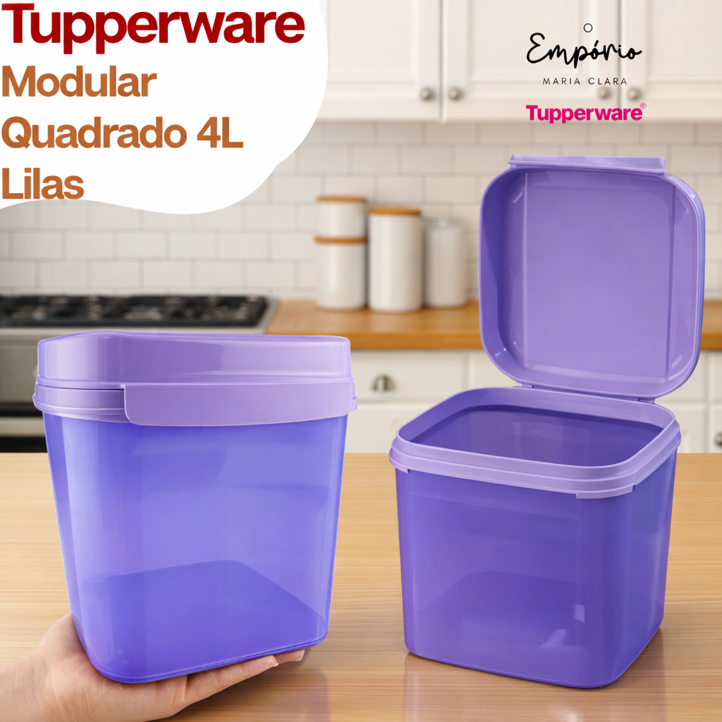 Tupperware Modular Quadrado 4L Lilas