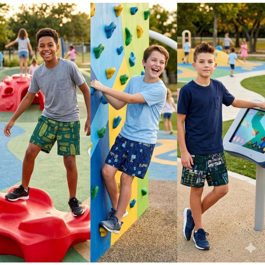 Kit c/3 ou 5 Shorts Tactel Infantil Estampado ou Liso Confortável Praia Verão Piscina Bermuda