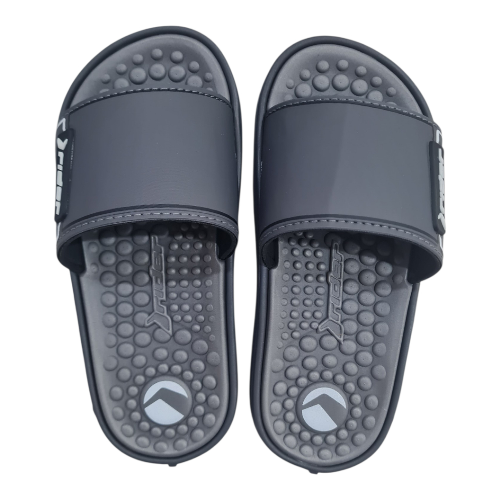 CHINELO RIDER PUMP SLIDE INFANTIL 11784 PALMILHA MASSAGEADORA CINZA/GRAFITE