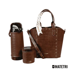 Kit para Chimarrão Três Peças Matetri Florença | Acompanha Mateira, Térmica 1L, Porta-Erva e Lenço