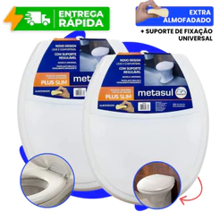 Assento Sanitário Almofadado Macio Oval Universal Plus Slim Tampa Vaso Privada Branco Deca Celite