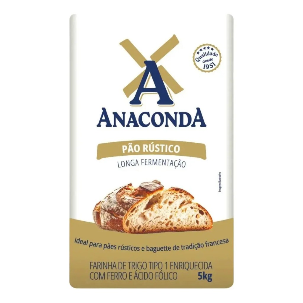 Farinha Anaconda Para Pão Rustico Tipo 1 5kg