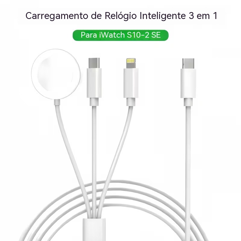 Charger for Apple Watch, 3-In-1 Type-C/Lightning Cable Magnetic Fast Charging, Iwatch Charger Compatible with All Apple