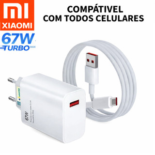 Carregador De Celular Turbo Tipo C 67w Xiaomi Original Fonte Cabo Usb Rápido