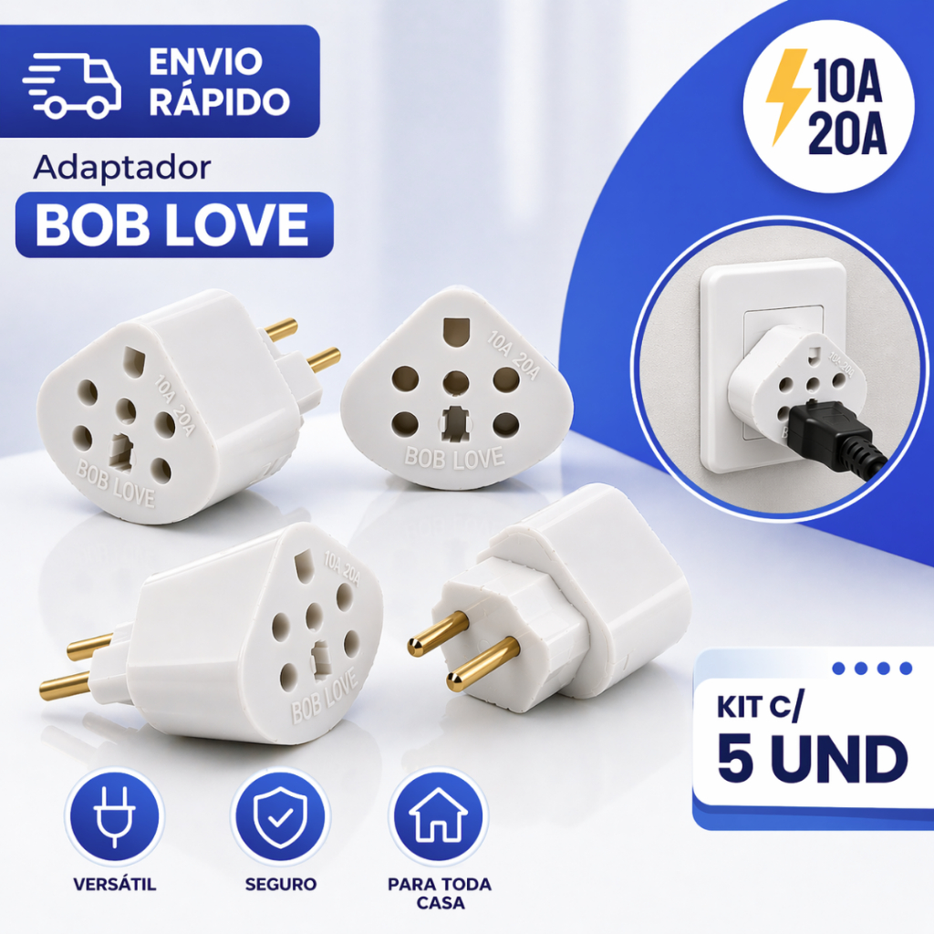 Adaptadores Bob LOVE Reforçados - 10A e 20A para Air Fryer e Secador