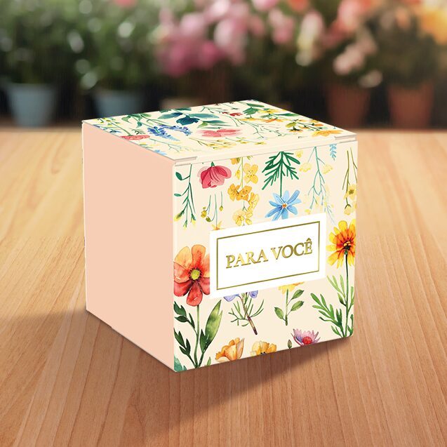 Caixa Practice Atelier das Flores 1, 2 e 4 Doces Hot Stamping Ouro 5x5 8x4 8x8  Pacotes com 10 Unidades cada modelo
