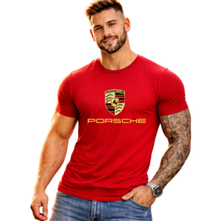 Camiseta Masculina Porsche Estampada Premium Camisa 100% Algodão P ao GG Leve Macio Alta Qualidade em Oferta na Shopee