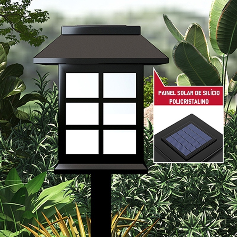 Kit 2/4/6pcs Luminária Solar de Jardim Espeto LED À Prova D'água Decorativa para Gramado e Caminho — imagem 2 de 2