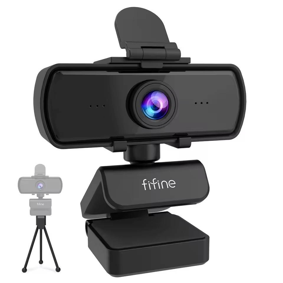 Webcam FIFINE K420 Resolução 2K 1440p com Microfone Embutido e Tripé