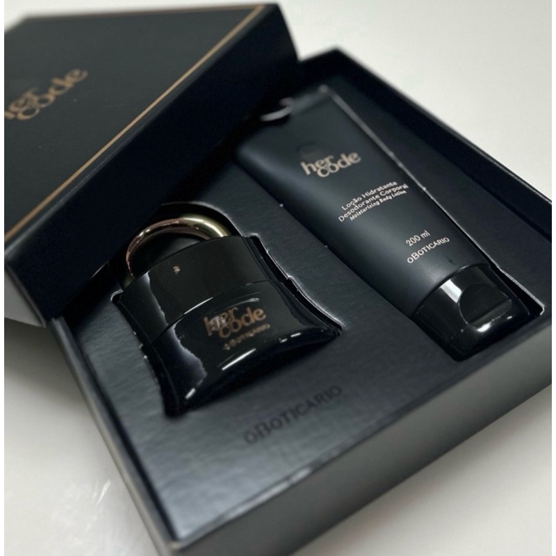kit Her Code Eau de Parfum 50ml + Hidratante Corporal 200ml + Caixa Presenteavel Boticário